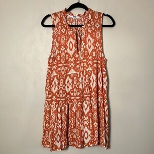 BB Dakota Dress Sleeveless Orange boho print Size M